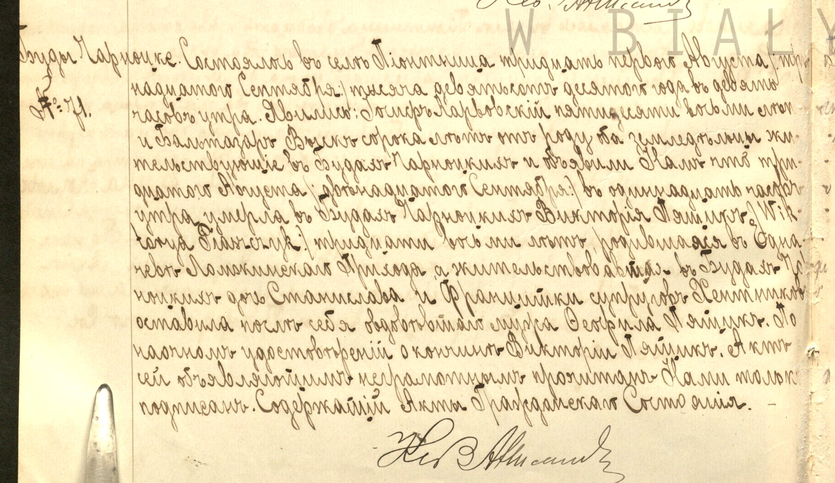 1910Z Akt zgonu Wiktoria Chętnik